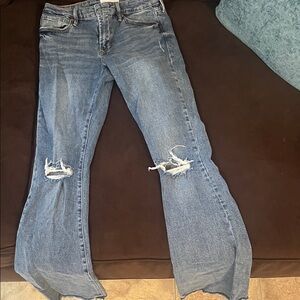 Dear John Blue Distressed Flare Jeans